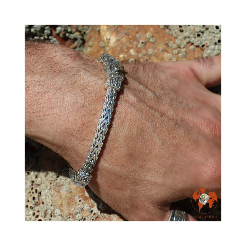 bracelet homme argent grosse maille