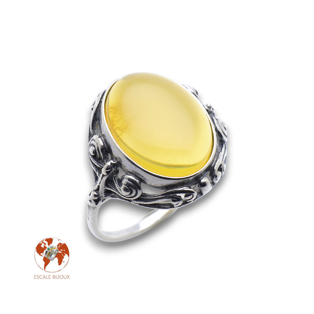 bague ambre véritable