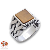 bague oeil de tigre homme