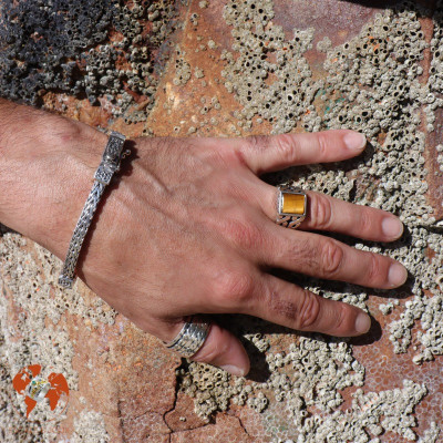 bague oeil de tigre pour homme