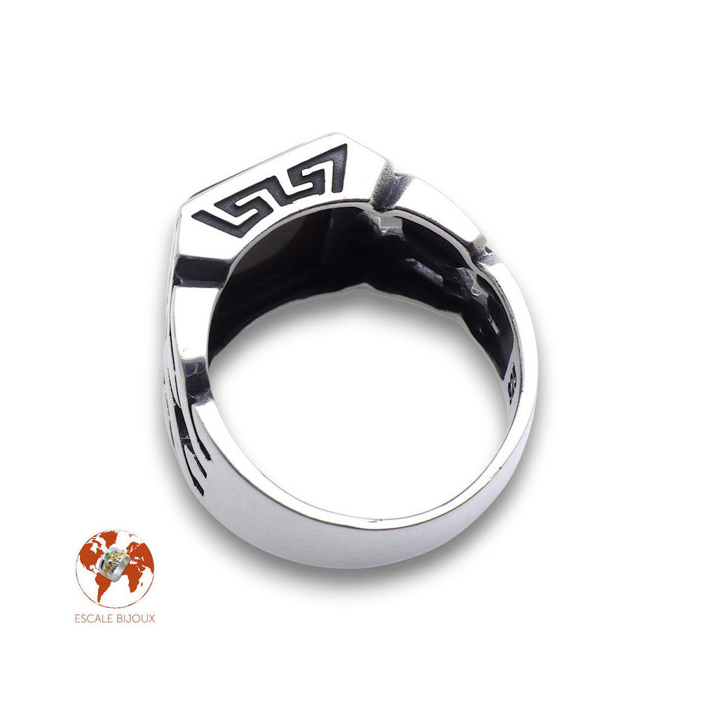 bague homme argent oeil de tigre