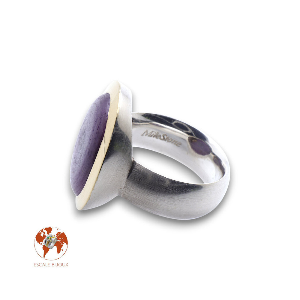 bague argent avec rubis