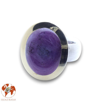 bague argent pierre rubis