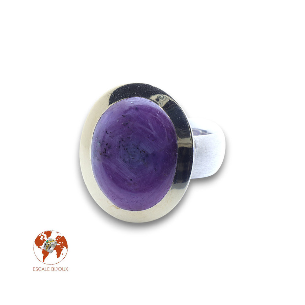 bague argent pierre rubis