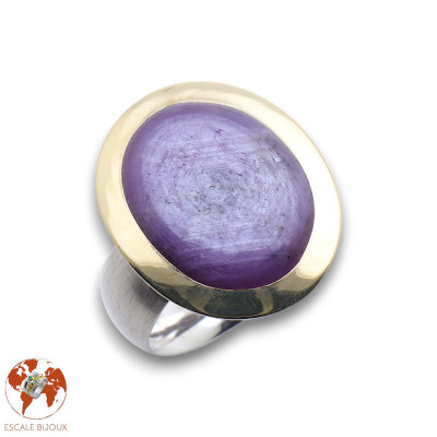 bague rubis or et argent femme