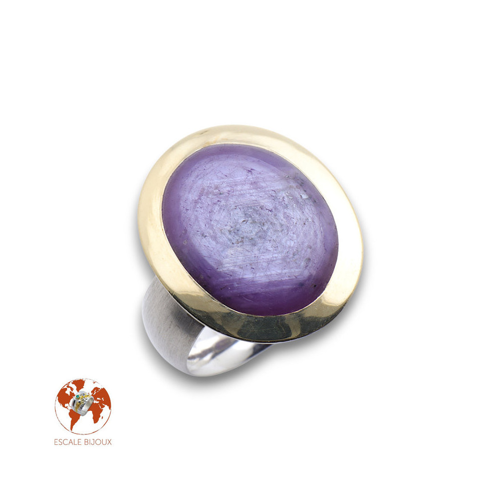 bague rubis or et argent femme