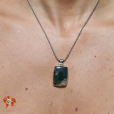 pendentif argent avec agate mousse