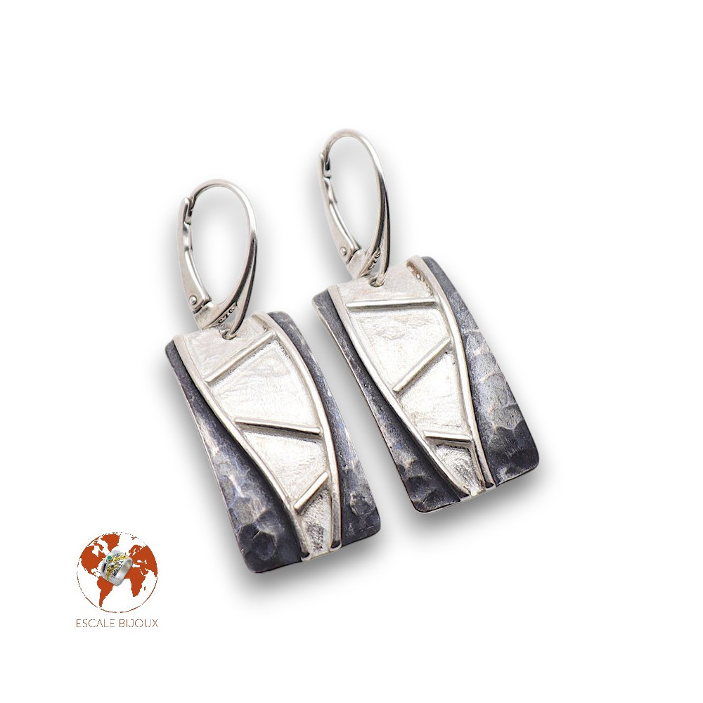 boucles d'oreilles argent pendantes