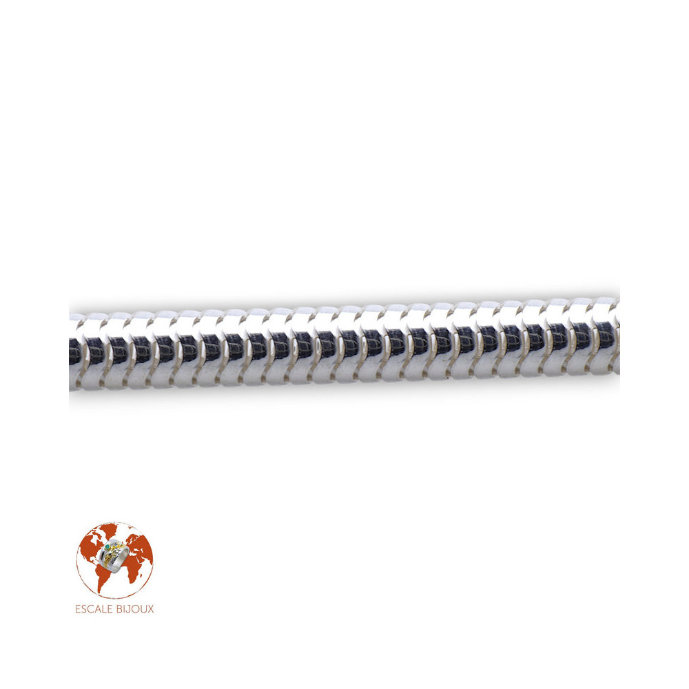 bracelet snake argent rond creux