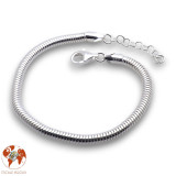 bracelet argent snake creux pour femme