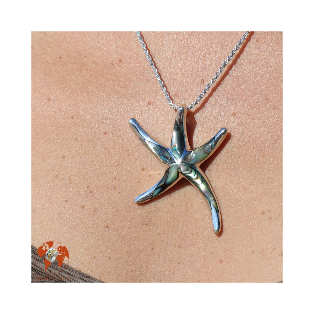 pendentif étoile de mer argent