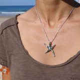 étoile de mer pendentif argent et abalone pour femme