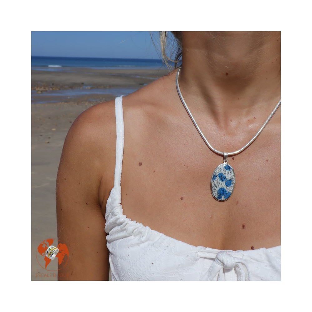 pendentif argent et jaspe k2
