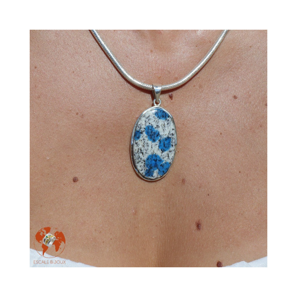 pendentif jaspe k2 argent