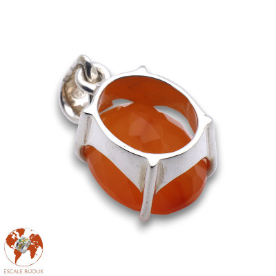 pendentif argent cornaline