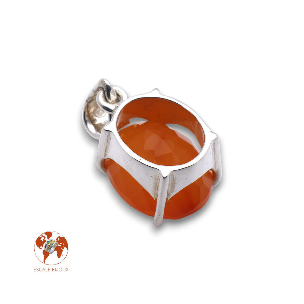 pendentif argent cornaline
