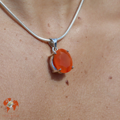 pendentif pierre orange