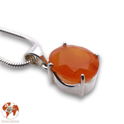 pendentif cornaline orange