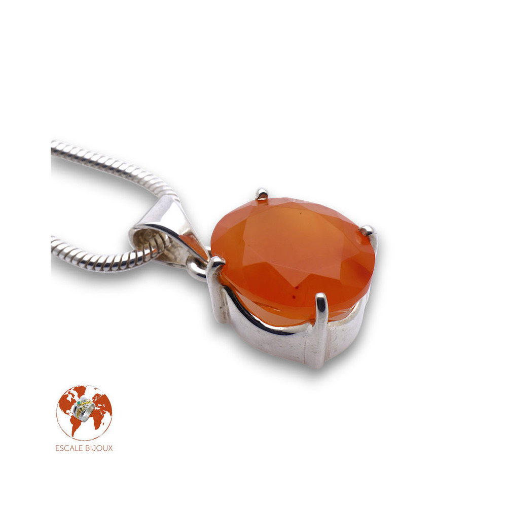 pendentif cornaline orange