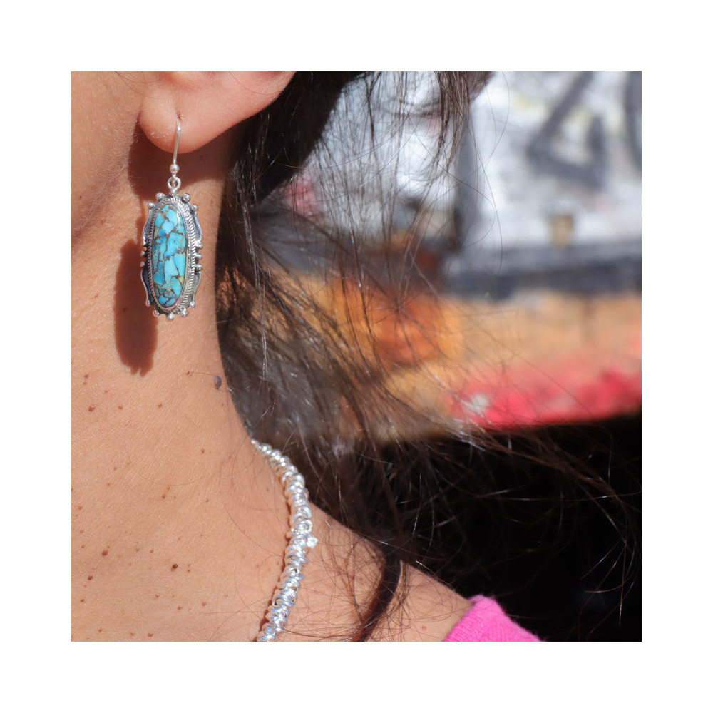 boucles d oreilles argent turquoise