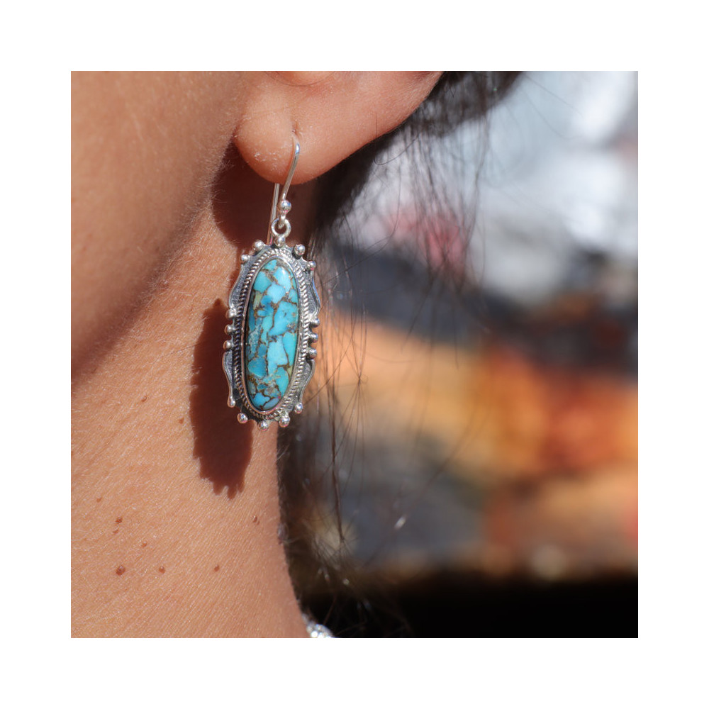 boucles d'oreilles turquoise