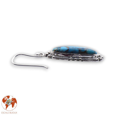 boucles d'oreilles turquoise argent