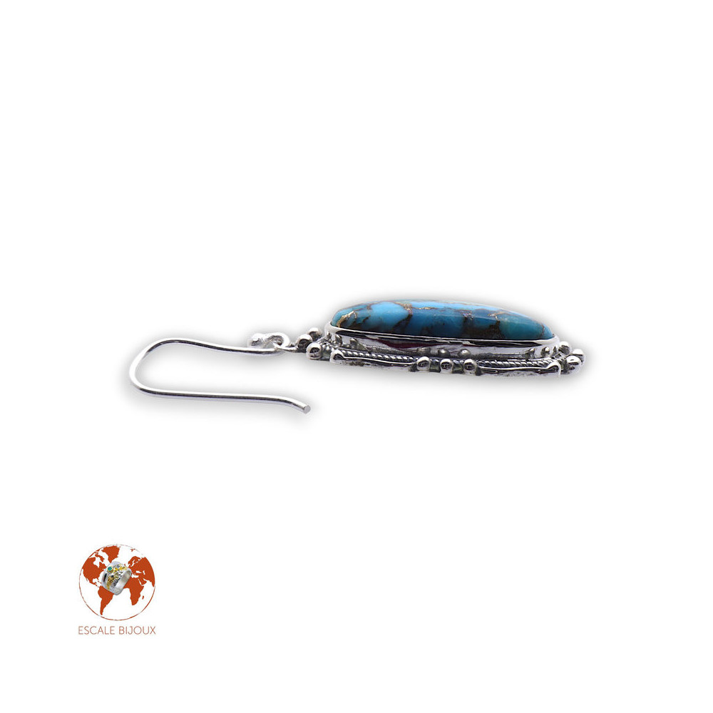 boucles d'oreilles turquoise argent