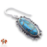 boucles d oreilles pendantes turquoise argent