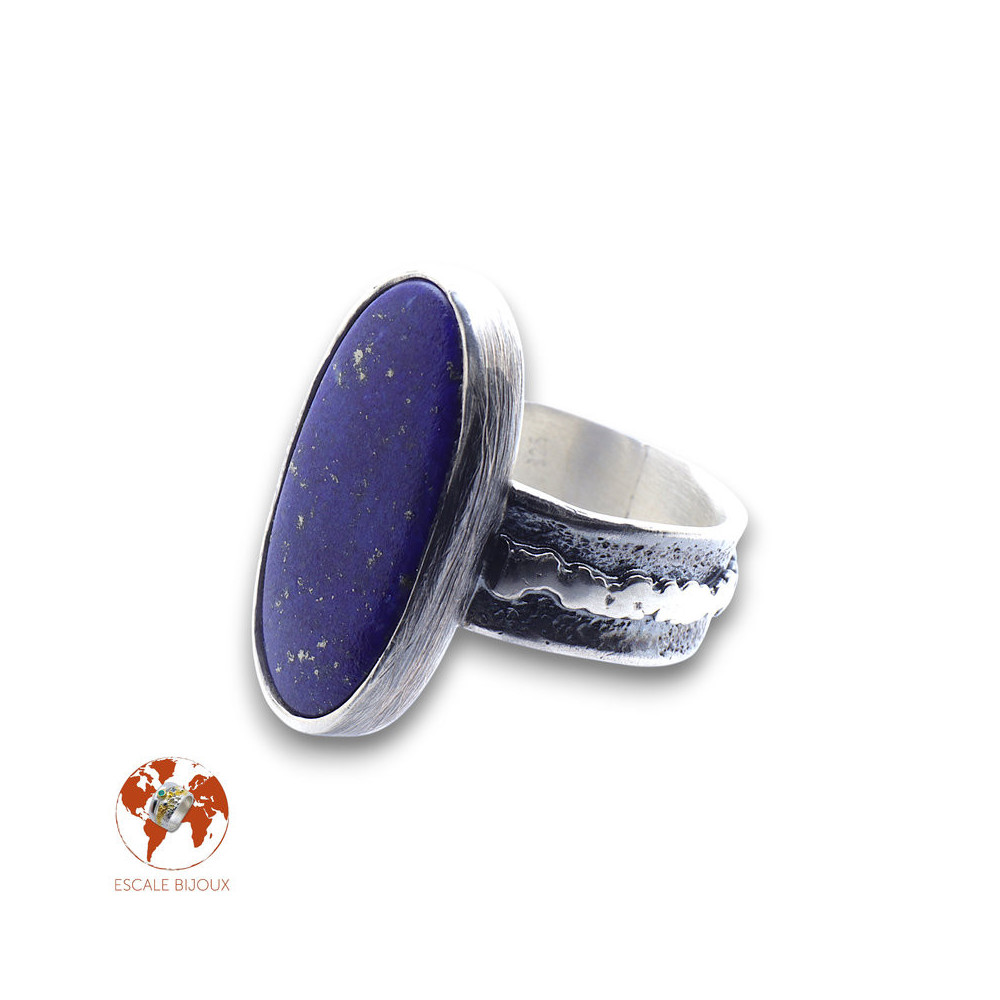 bague argent lapis lazuli