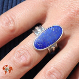 bague lapis lazuli argent texture