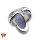bague argent avec pierre lapis lazuli