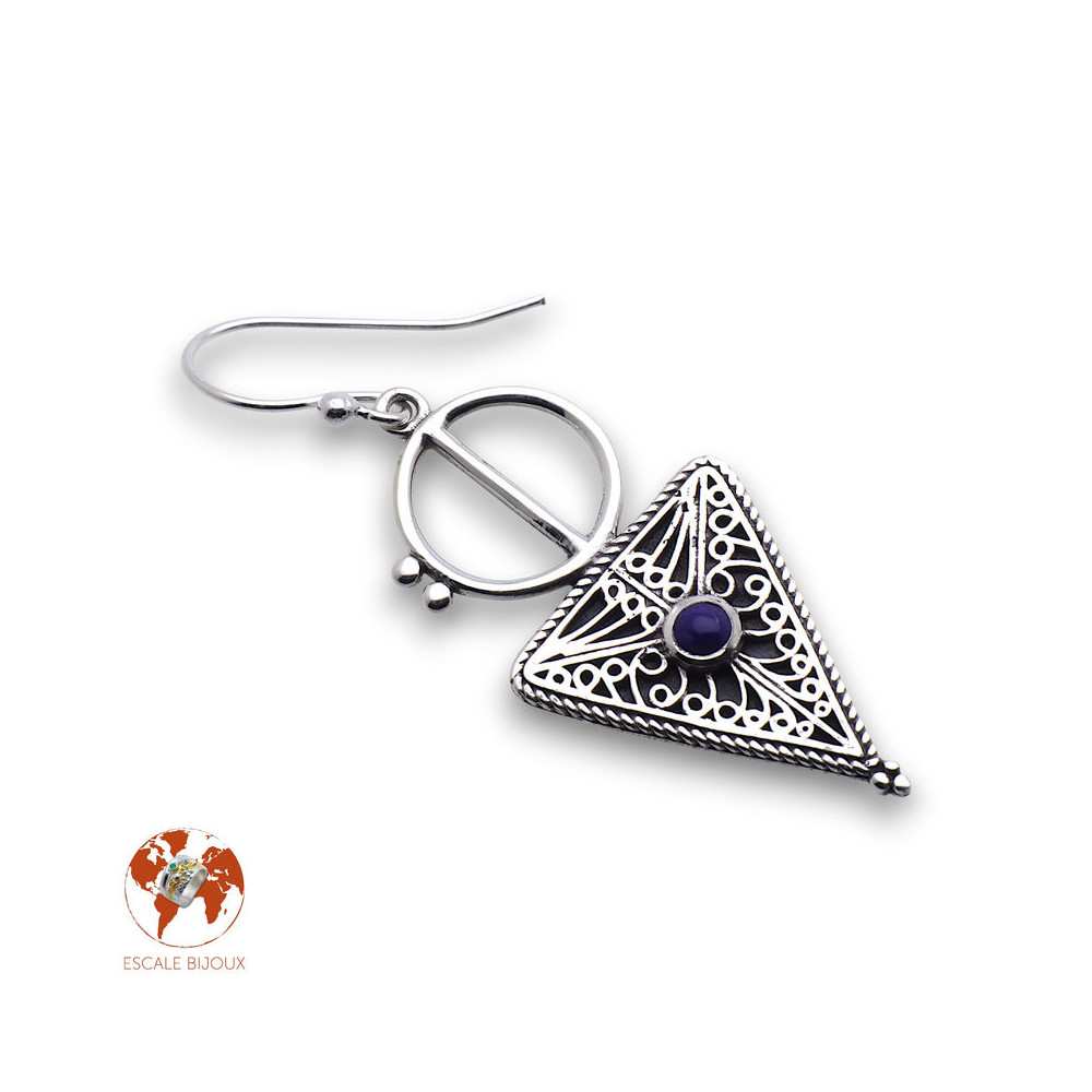 boucles d'oreilles lapis lazuli argent