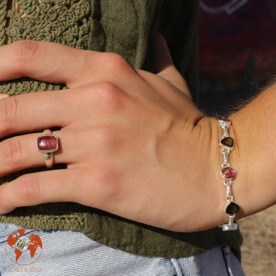 bracelet tourmaline multicolore