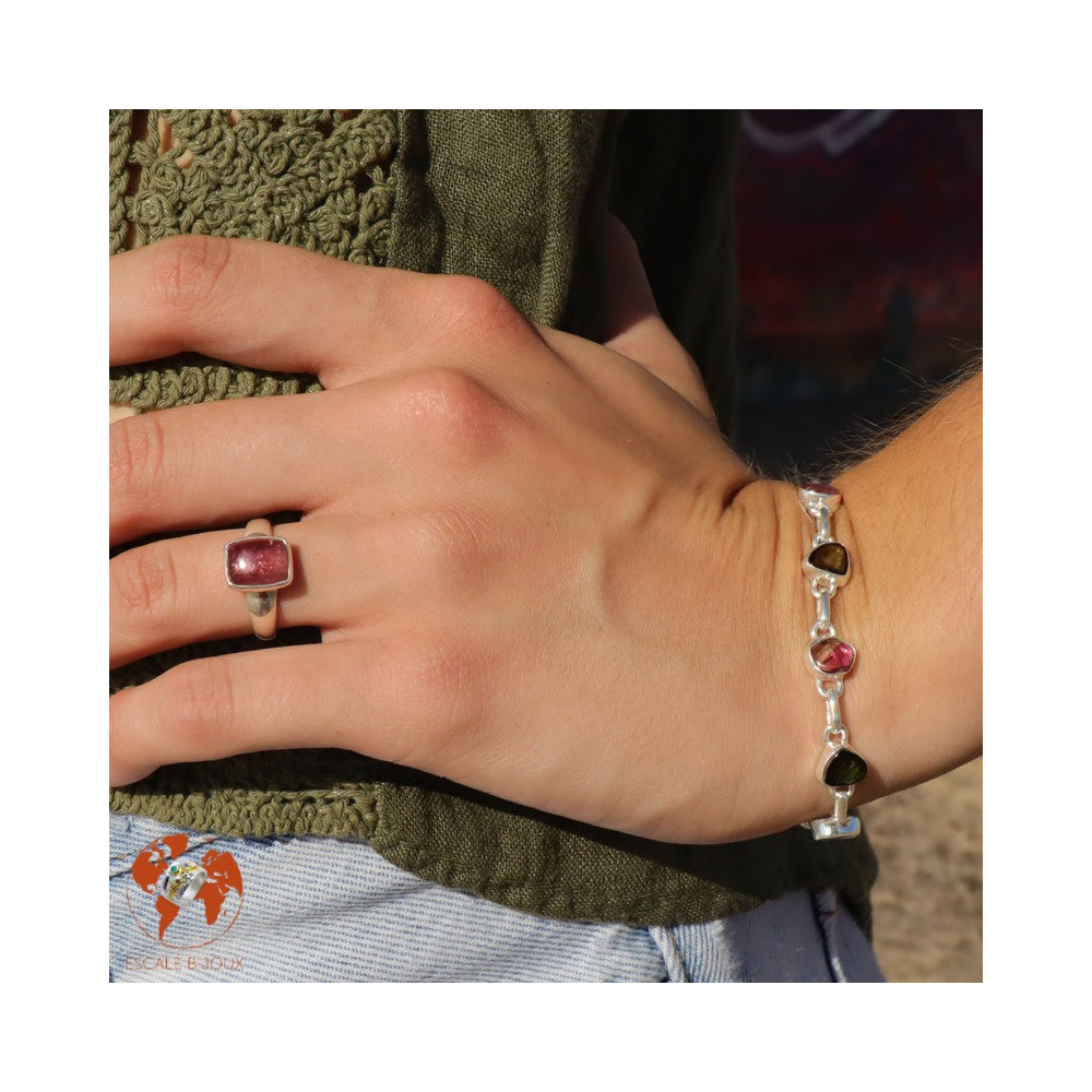 bracelet tourmaline multicolore