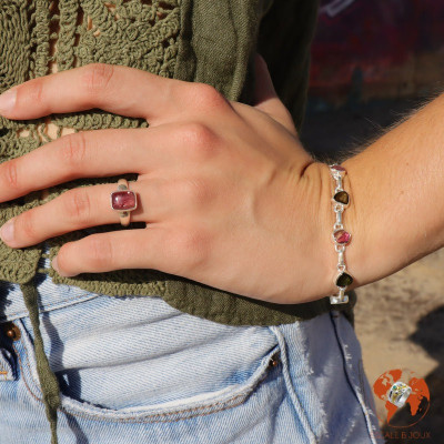 tourmaline rose bague