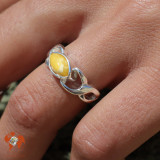 bague argent ambre femme
