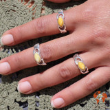 bague ambre et argent