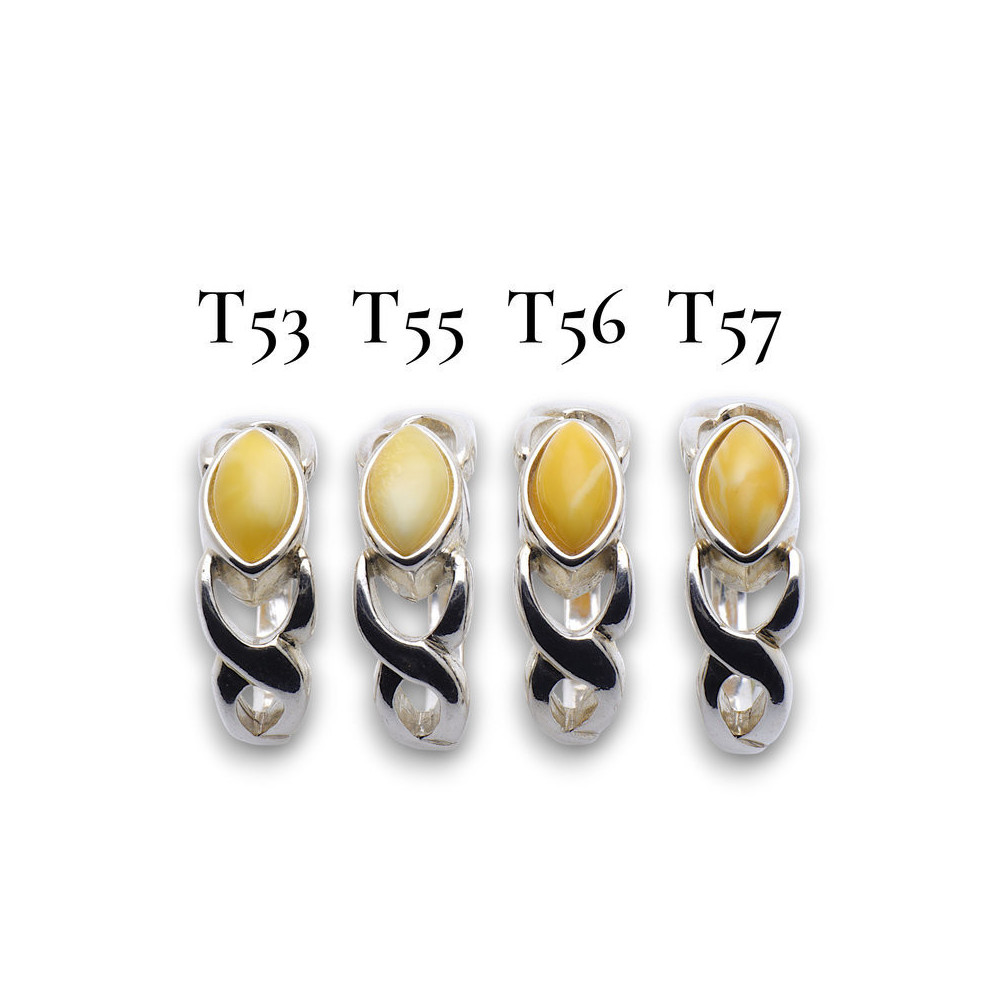 bague argent ambre jaune baltique