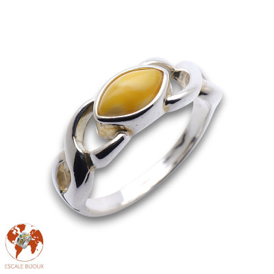 ambre jaune bague