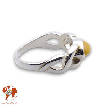 ambre bague argent
