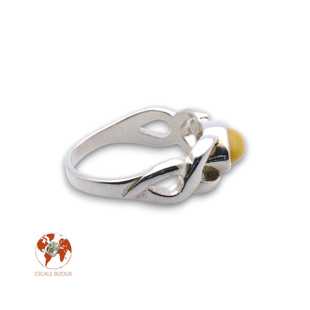 ambre bague argent