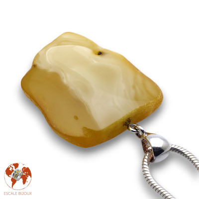 pendentif ambre et argent