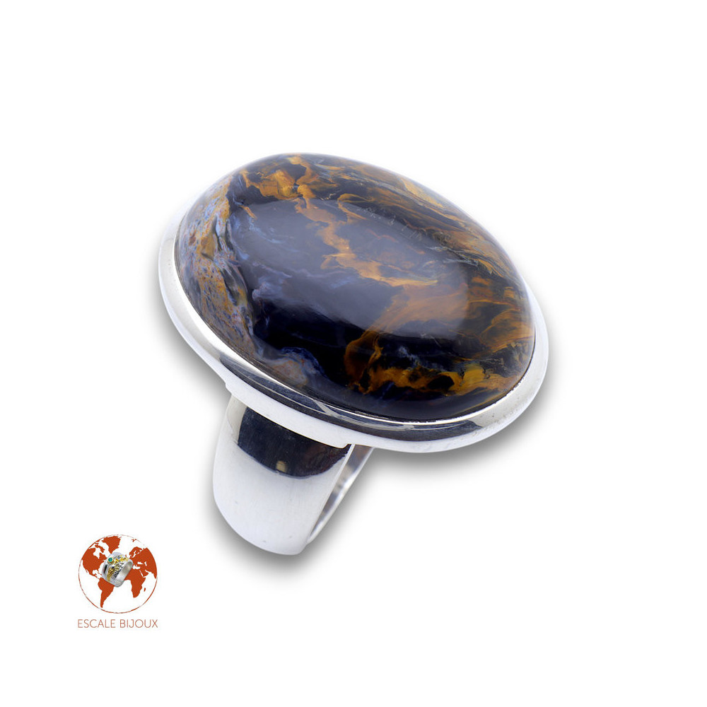 bague argent avec pietersite