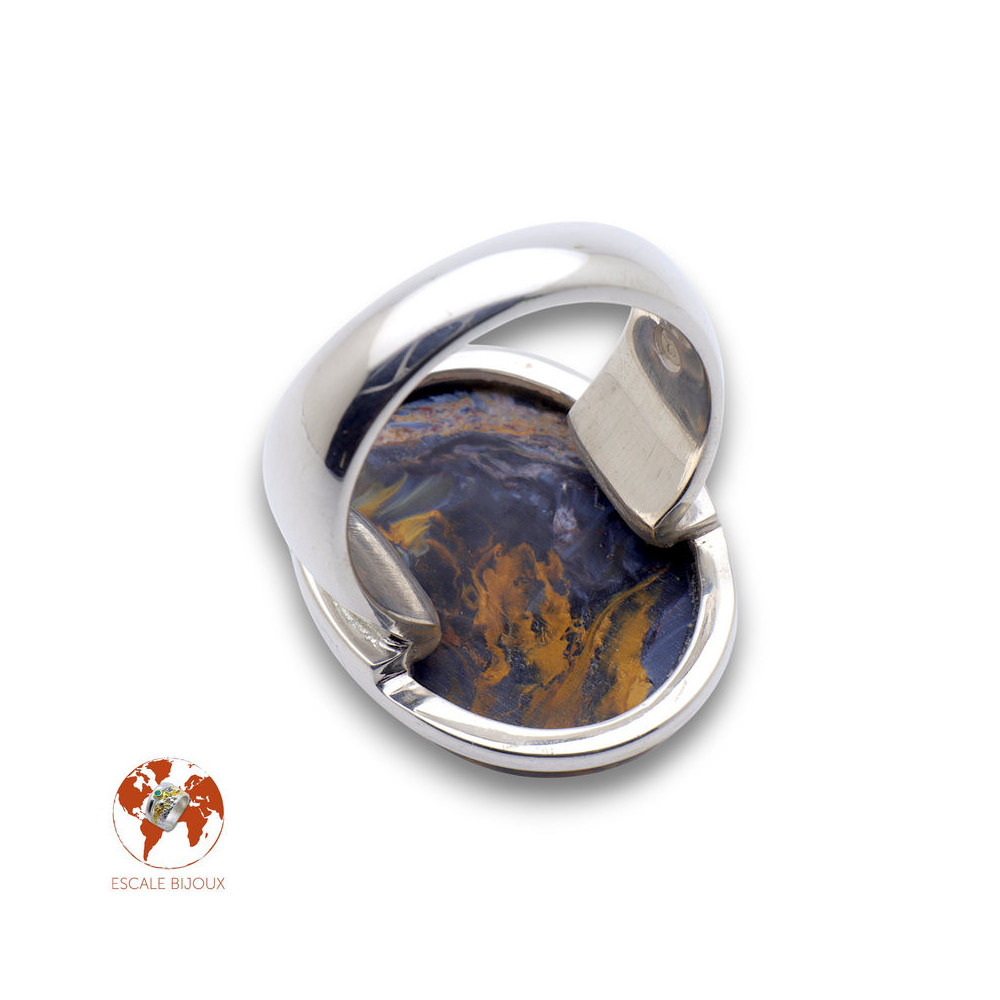 bague argent avec pietersite femme