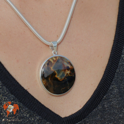 pendentif pietersite sur argent