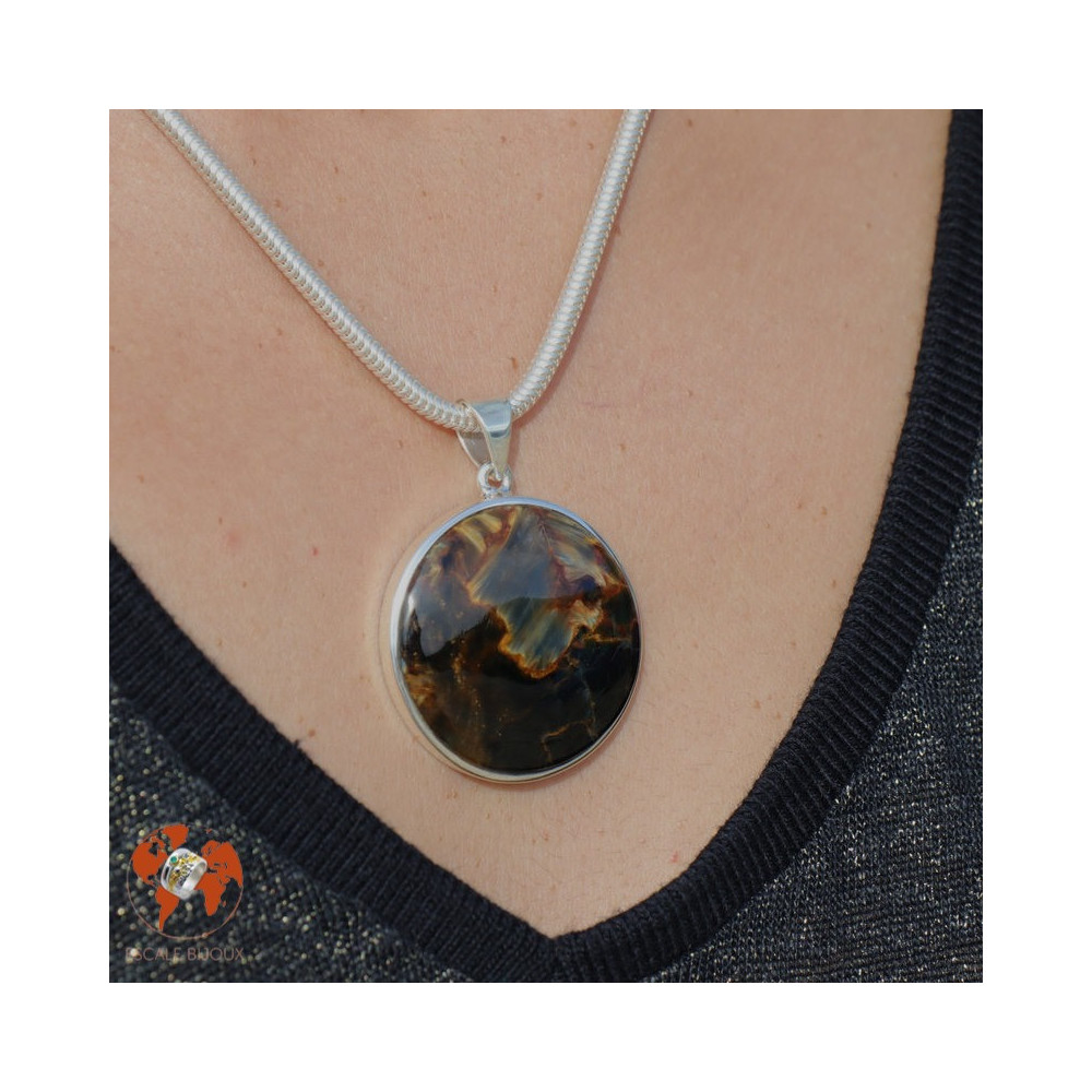pendentif pietersite sur argent