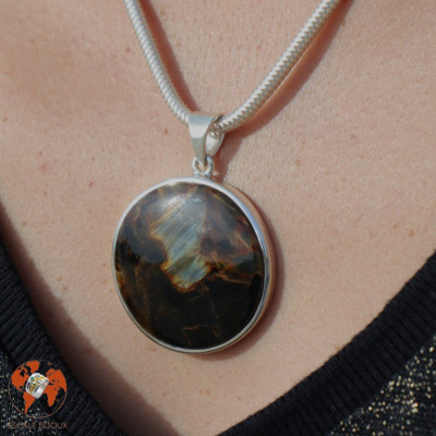pendentif pietersite et argent