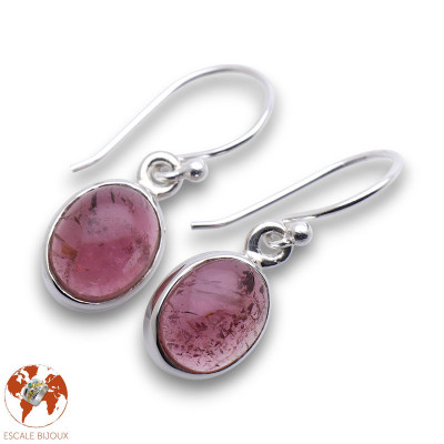 boucles d oreilles tourmaline rose