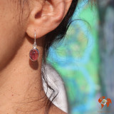 boucles d oreilles tourmaline rose argent