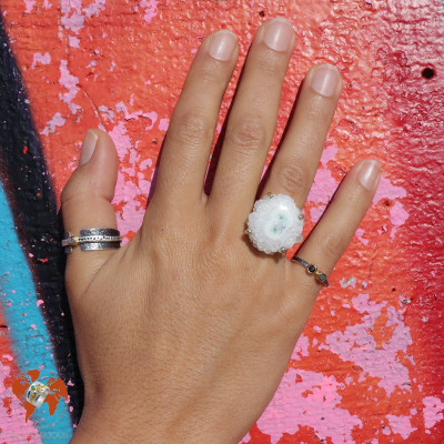 quartz solaire bague argent femme